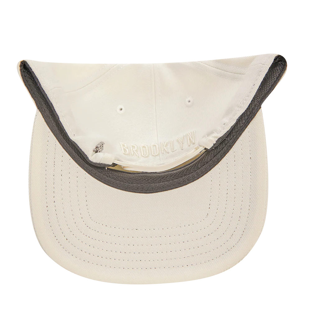 NBA BROOKLYN NETS NEUTRAL WOOL UNISEX SNAPBACK HAT (EGGSHELL) - Image 8