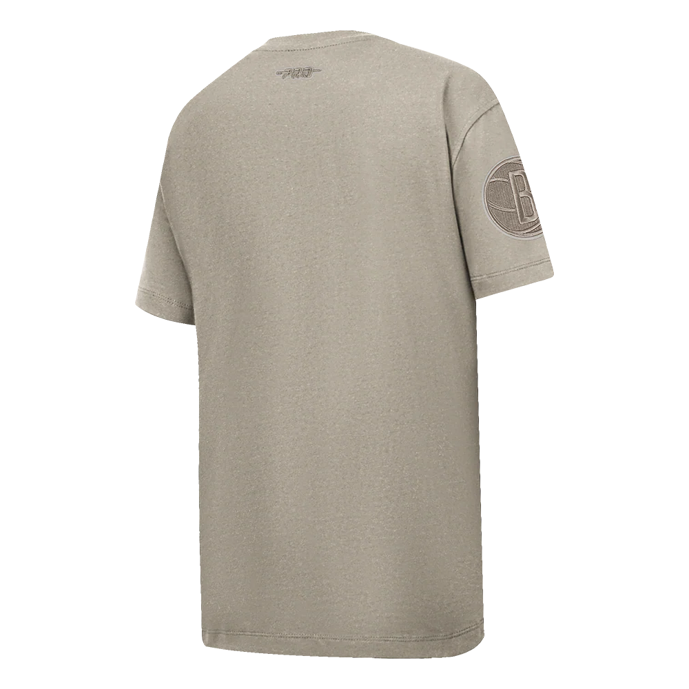 NBA BROOKLYN NETS NEUTRAL BIG BOYS SINGLE JERSEY TEE (TAUPE) - Image 4