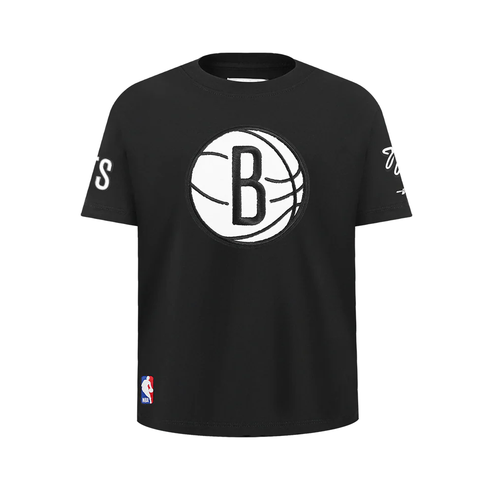 NBA BROOKLYN NETS RETRO CLASSIC SINGLE JERSEY BIG BOYS SINGLE JERSEY TEE (BLACK)