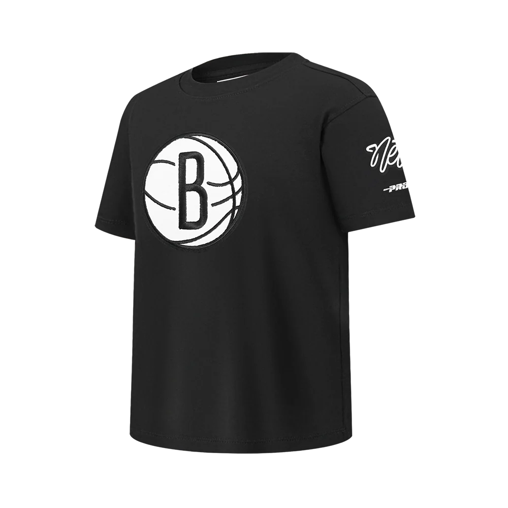 NBA BROOKLYN NETS RETRO CLASSIC SINGLE JERSEY BIG BOYS SINGLE JERSEY TEE (BLACK) - Image 2