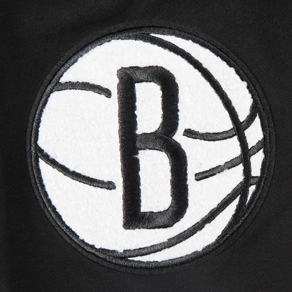 NBA BROOKLYN NETS CLASSIC BIG BOYS FLEECE 2.0 SHORT (BLACK/GRAY) - Image 9