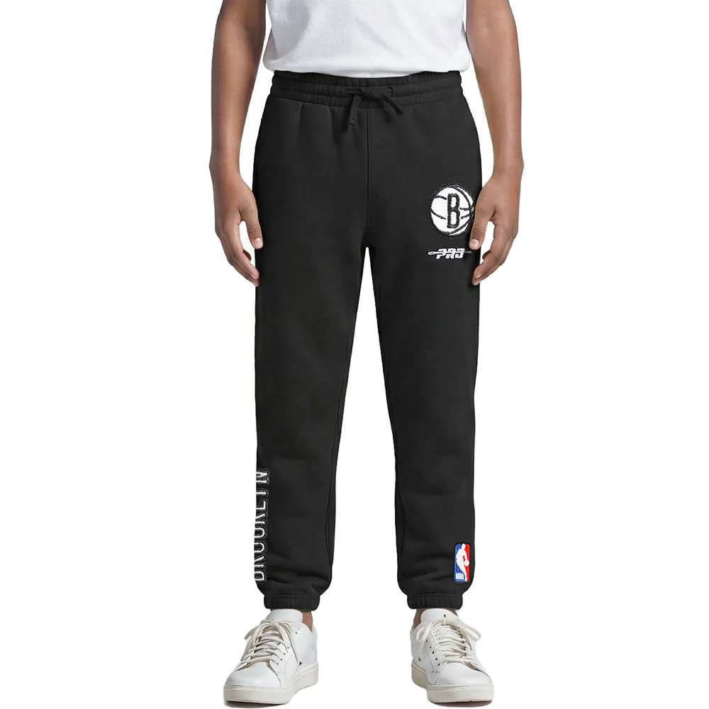 NBA BROOKLYN NETS CLASSIC BIG BOYS FLEECE SWEATPANT (BLACK)