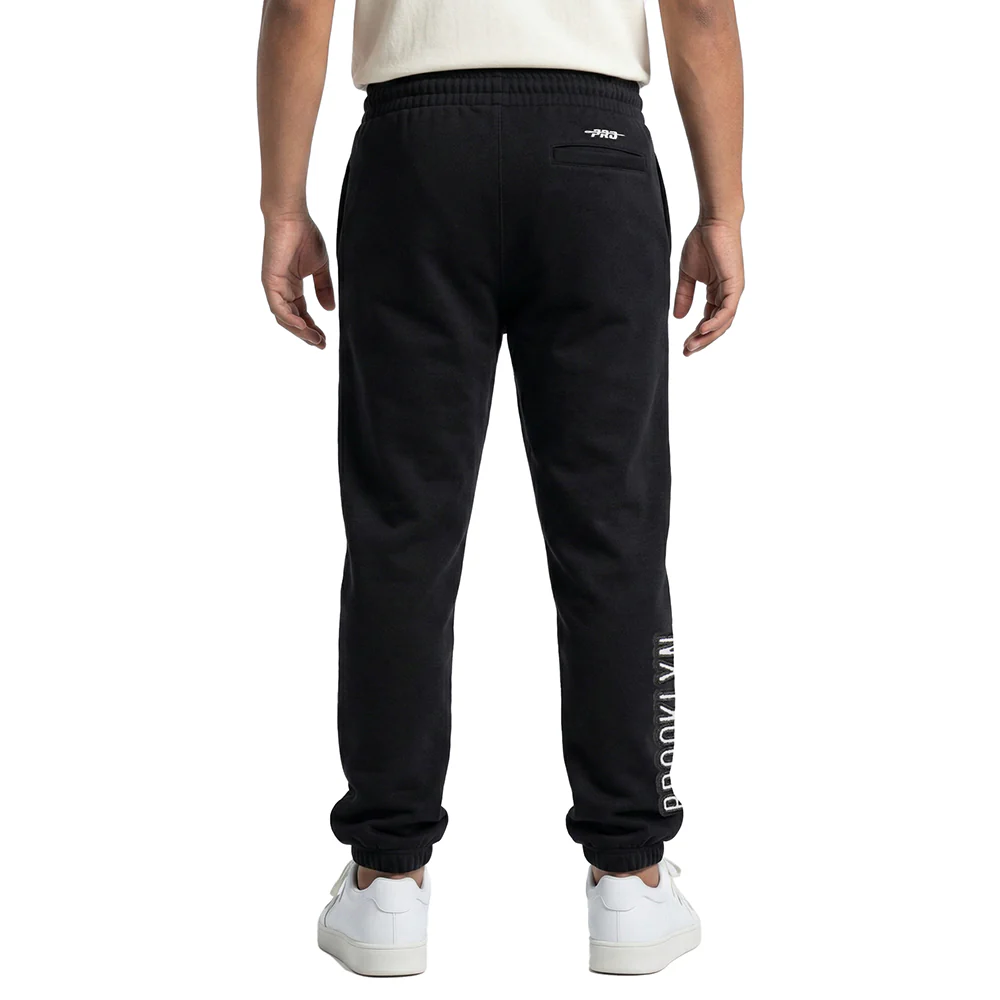 NBA BROOKLYN NETS CLASSIC BIG BOYS FLEECE SWEATPANT (BLACK) - Image 2