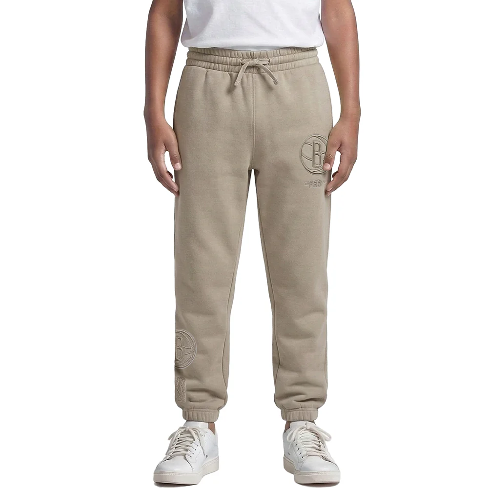NBA BROOKLYN NETS NEUTRAL BIG BOYS FLC SWEATPANT (TAUPE)