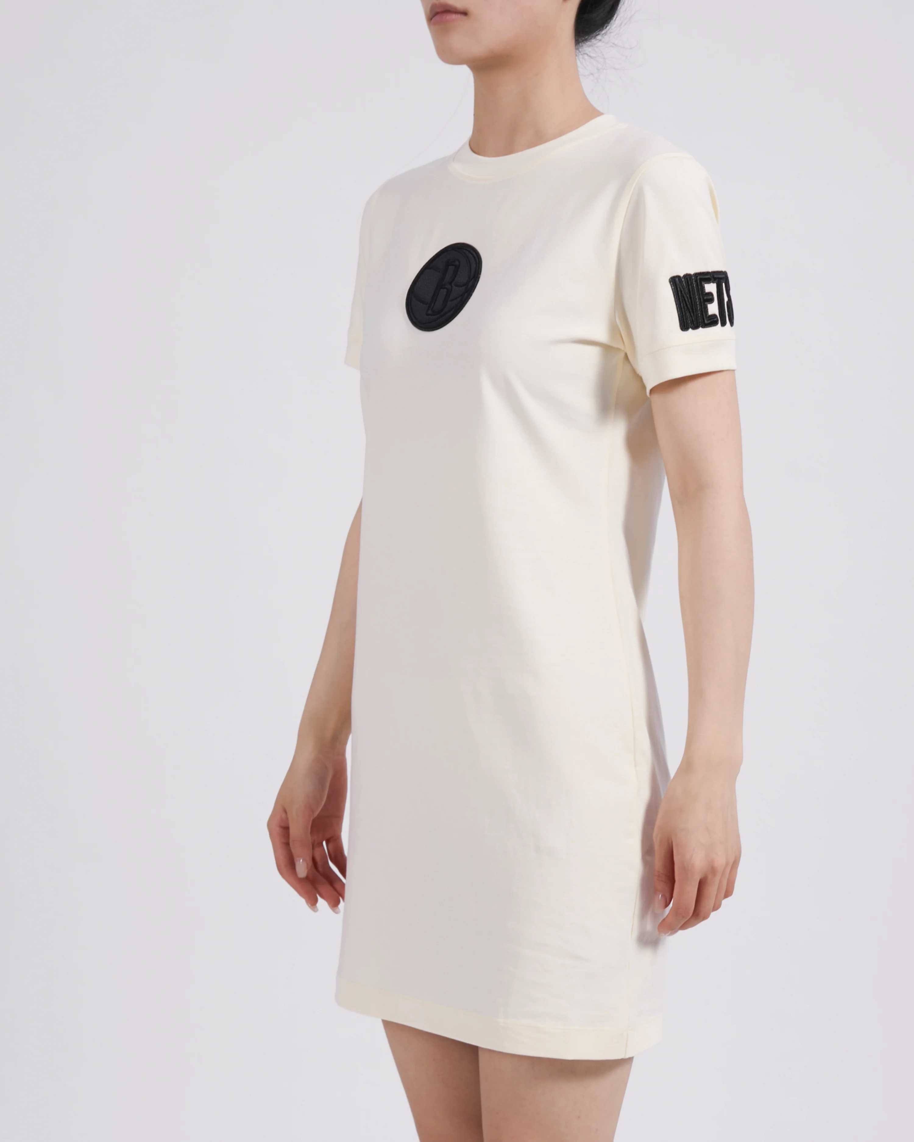 NBA BROOKLYN NETS TRIPLE TONAL BODYCON DRESS (EGGSHELL) - Image 2