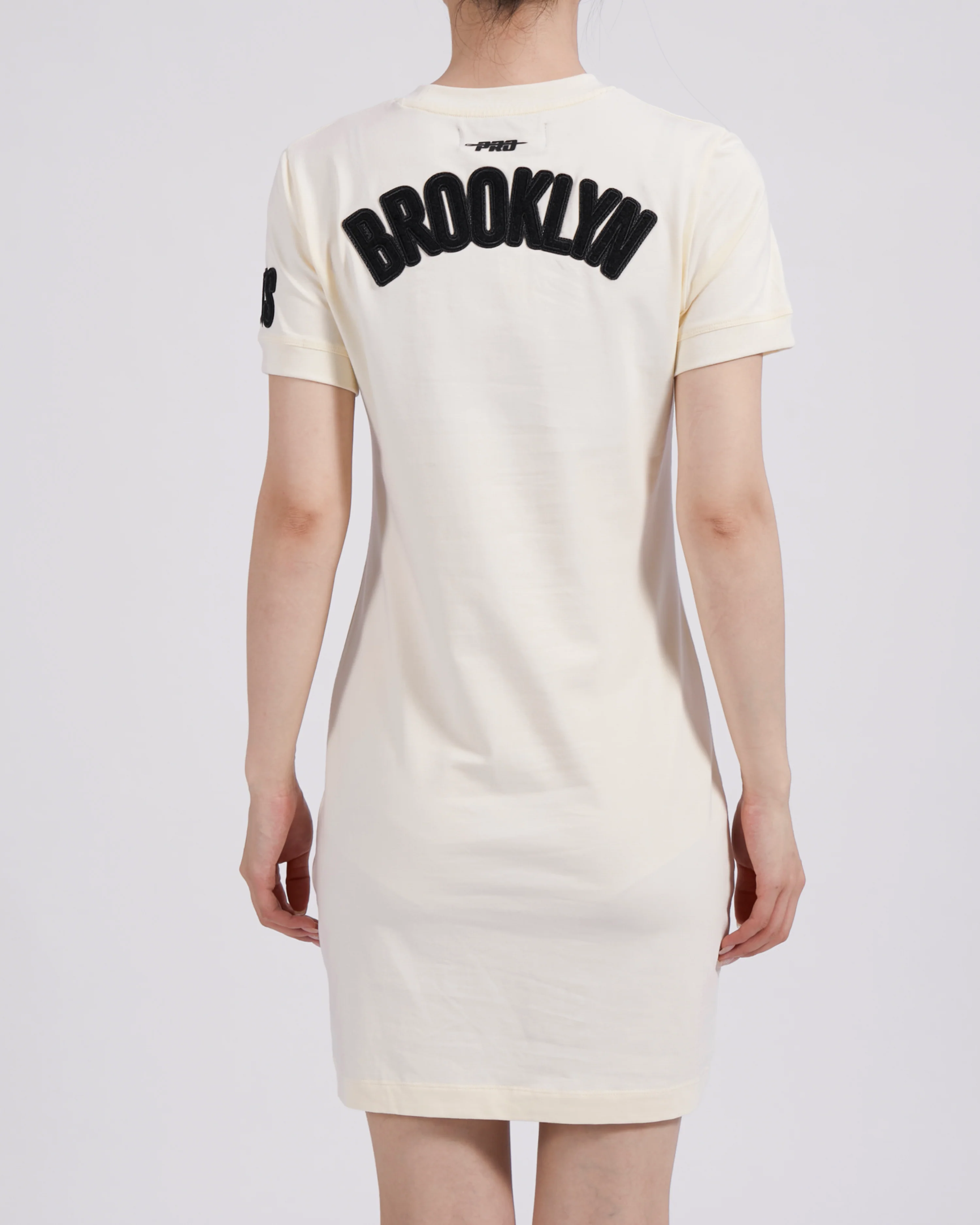 NBA BROOKLYN NETS TRIPLE TONAL BODYCON DRESS (EGGSHELL) - Image 4