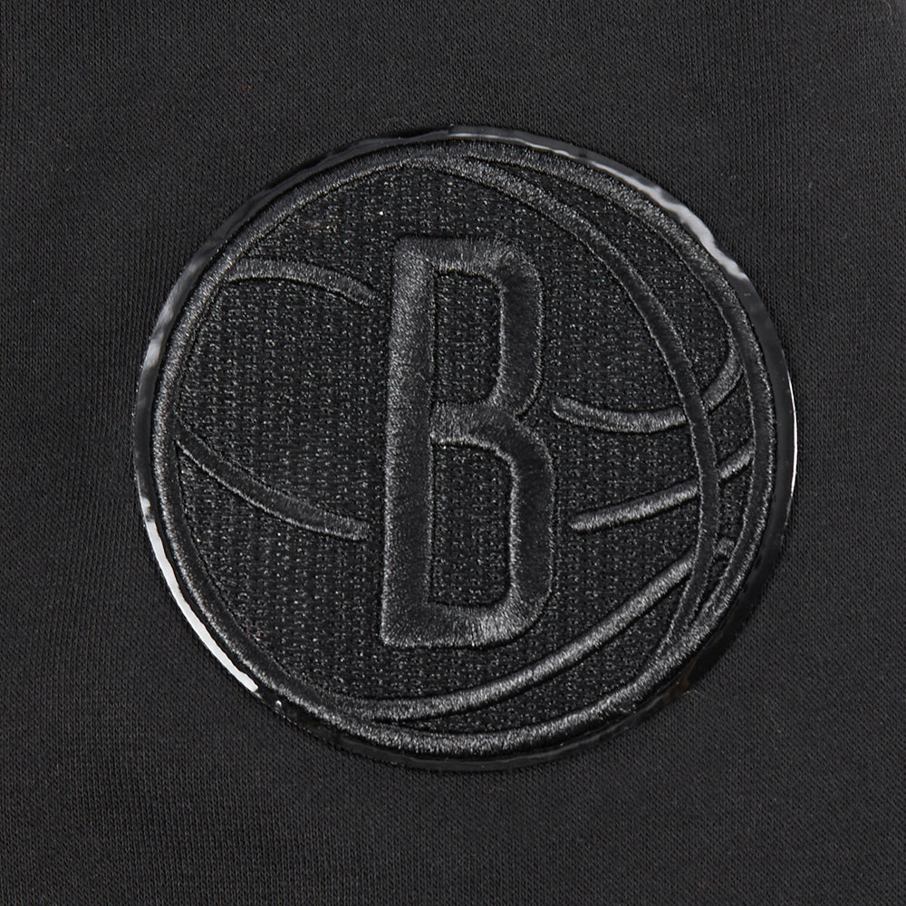NBA BROOKLYN NETS TRIPLE BLACK BIG BOYS FLEECE PULLOVER HOODIE (BLACK) - Image 7