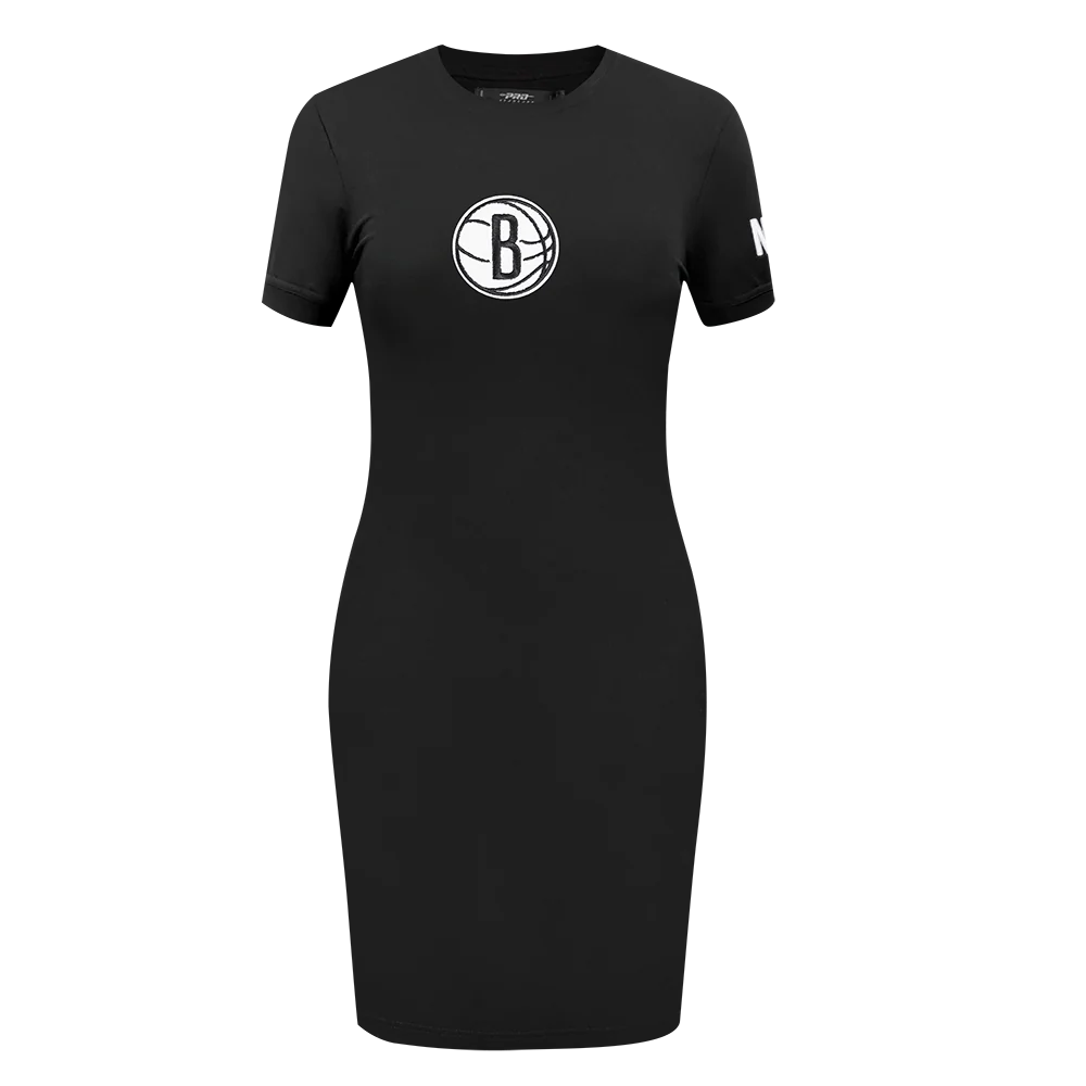 NBA BROOKLYN NETS CLASSIC WOMEN'S BODYCON DRESS (BLACK)