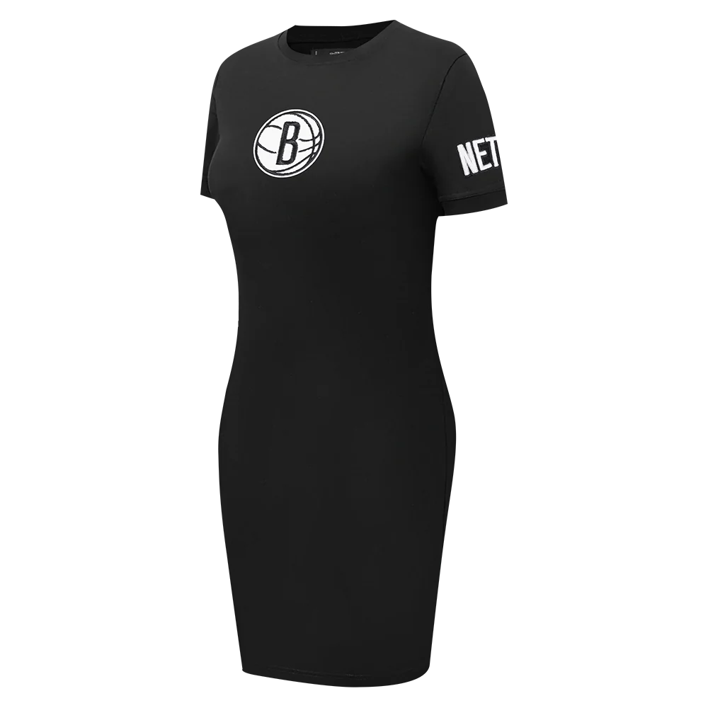 NBA BROOKLYN NETS CLASSIC WOMEN'S BODYCON DRESS (BLACK) - Image 2
