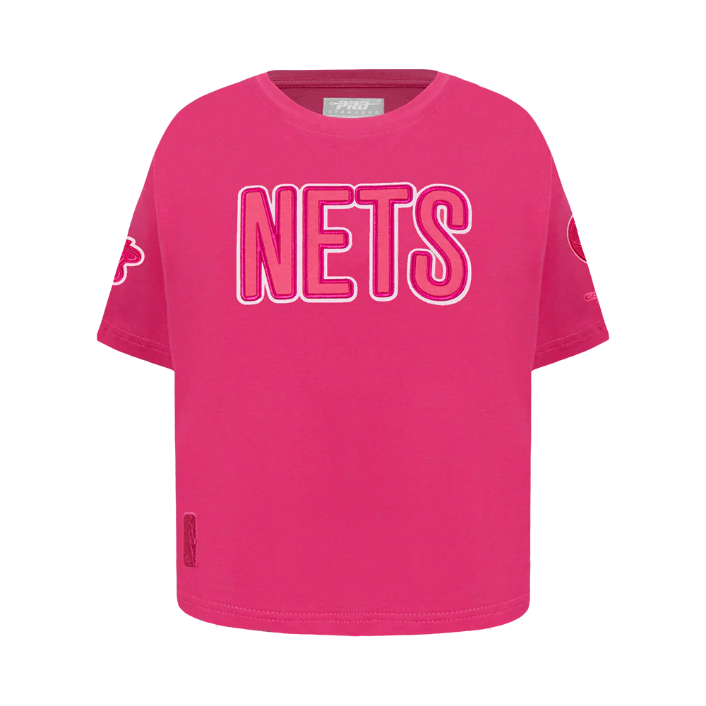 NBA BROOKLYN NETS TRIPLE PINK BIG GIRLS SHORT SLEEVE BOXY TEE (BEETROOT PURPLE)