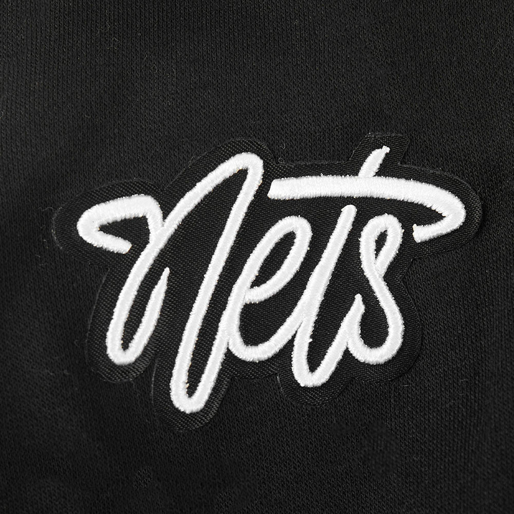 NBA BROOKLYN NETS CLASSIC BIG GIRLS FLEECE FULL ZIP HOODIE (BLACK) - Image 5