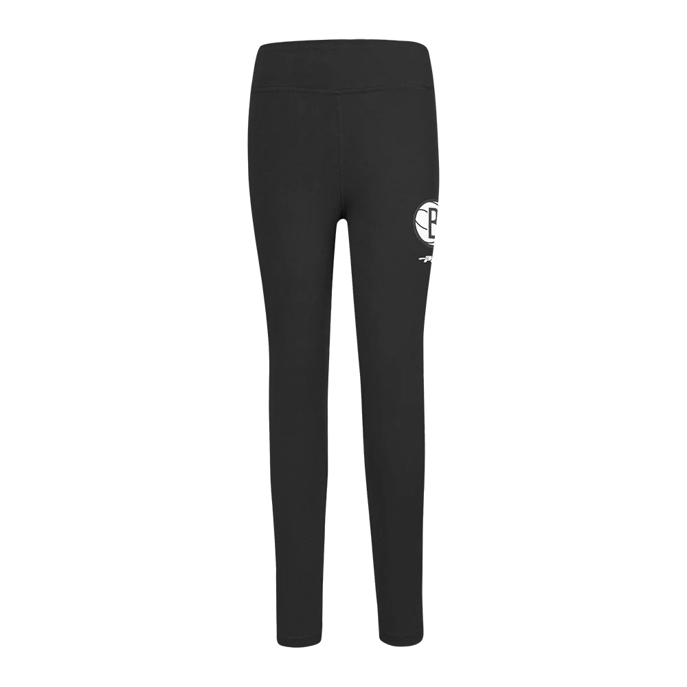 NBA BROOKLYN NETS RETRO CLASSIC BIG GIRLS LEGGING (BLACK) - Image 2