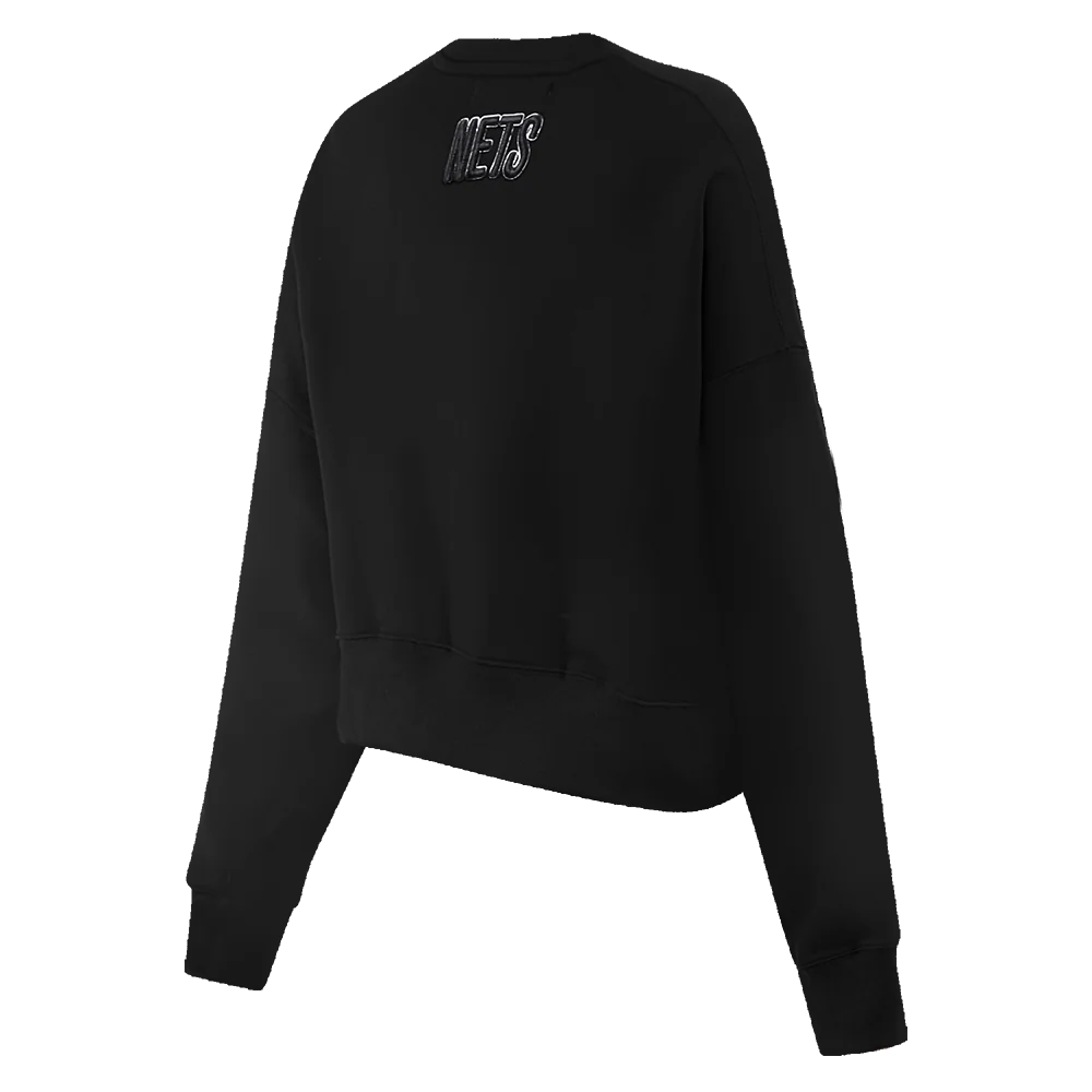 NBA BROOKLYN NETS TRIPLE BLACK WOMEN'S CREWNECK (TRIPLE BLACK) - Image 5