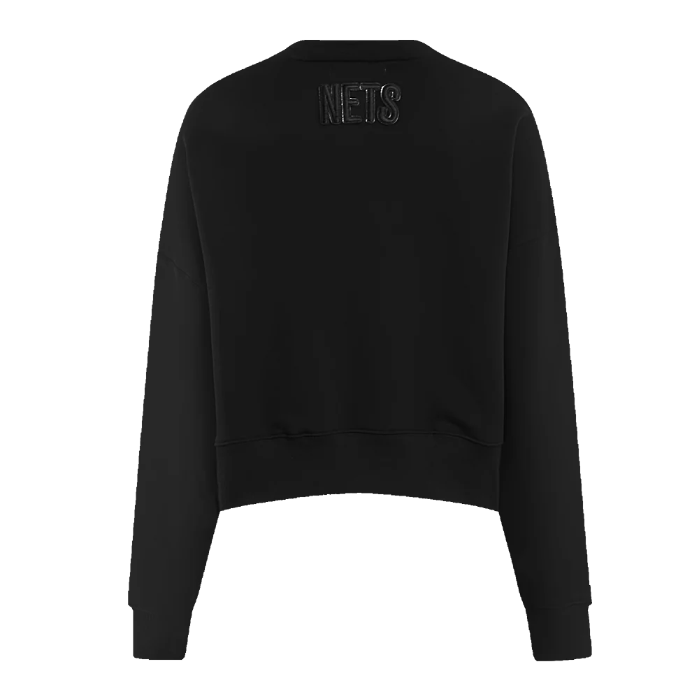 NBA BROOKLYN NETS TRIPLE BLACK WOMEN'S CREWNECK (TRIPLE BLACK) - Image 6