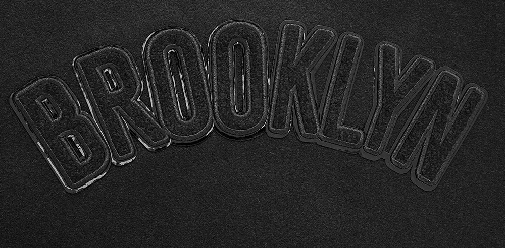 NBA BROOKLYN NETS TRIPLE BLACK WOOL WOMEN'S VARSITY JACKET (TRIPLE BLACK) - Image 5