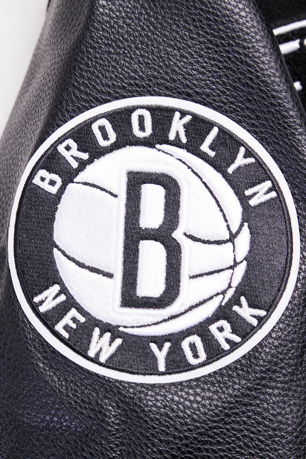 NBA BROOKLYN NETS RETRO CLASSIC WOMEN'S RIB WOOL VARSITY JACKET (BLACK) - Image 10