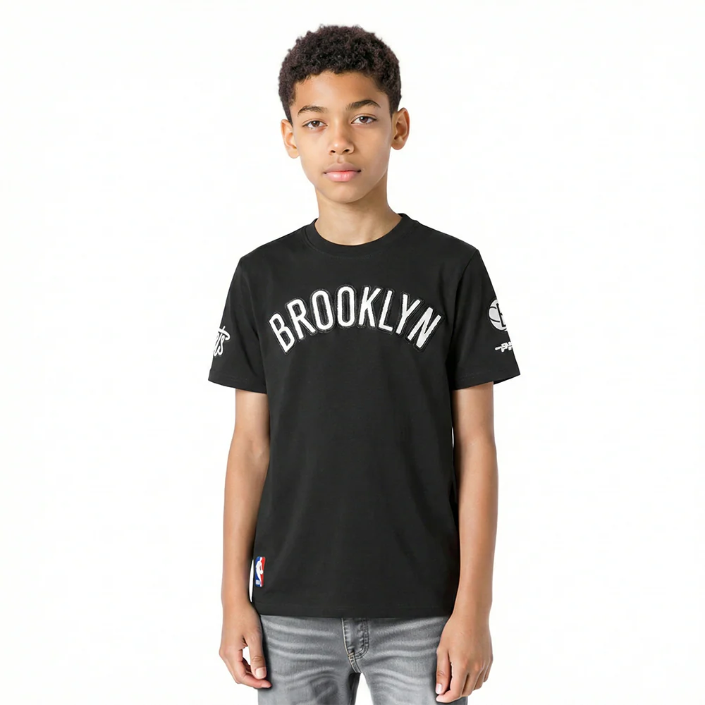 NBA BROOKLYN NETS CLASSIC LITTLE BOYS SHORT SLEEVE TEE (BLACK)