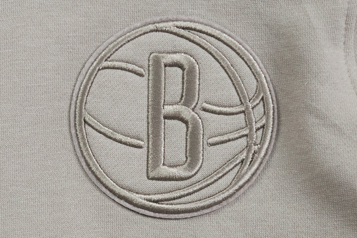 NBA BROOKLYN NETS NEUTRAL LITTLE BOYS FLEECE PULLOVER HOODIE (TAUPE) - Image 5