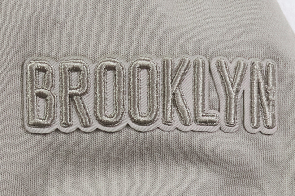 NBA BROOKLYN NETS NEUTRAL LITTLE BOYS FLEECE PULLOVER HOODIE (TAUPE) - Image 6