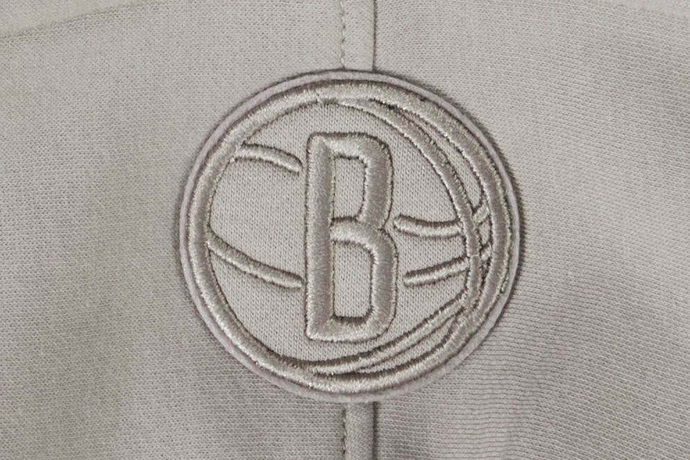 NBA BROOKLYN NETS NEUTRAL LITTLE BOYS FLEECE PULLOVER HOODIE (TAUPE) - Image 8