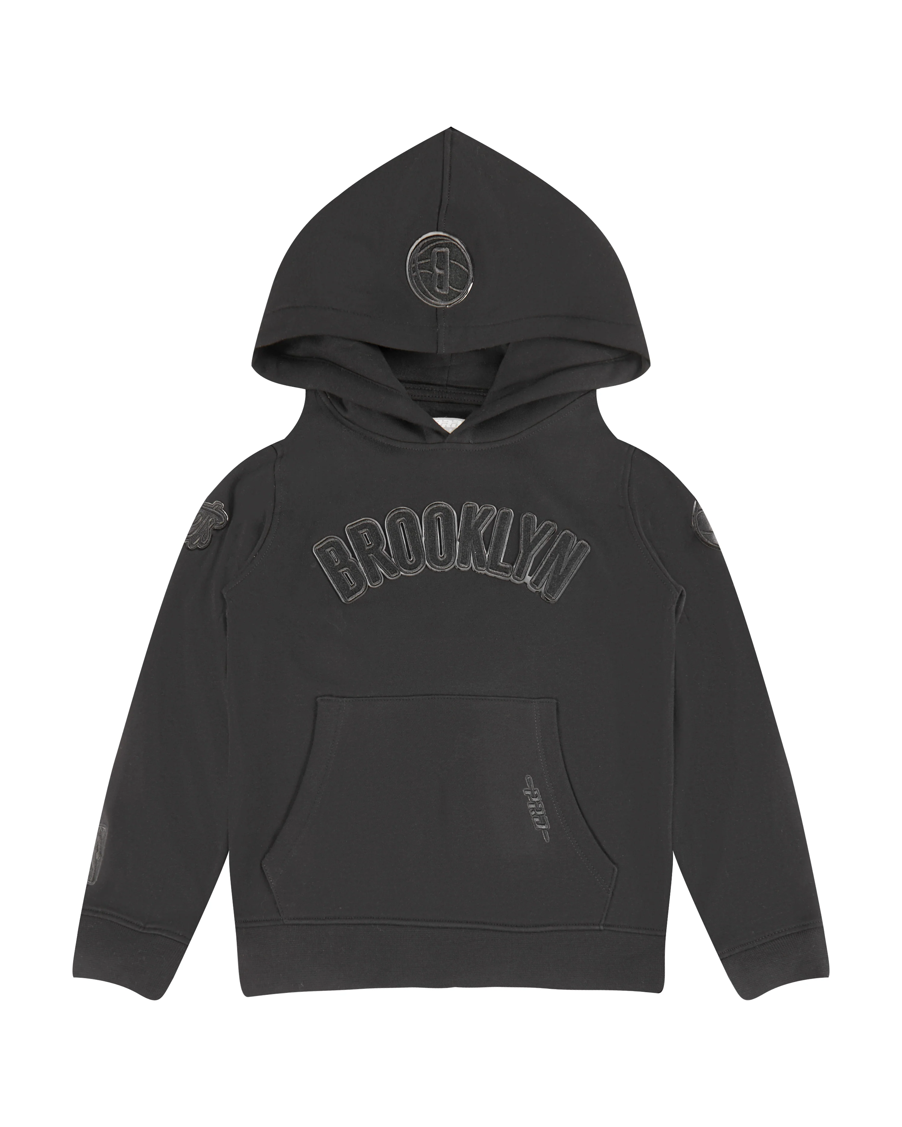 NBA BROOKLYN NETS TRIPLE BLACK LITTLE BOYS FLEECE PULLOVER HOODIE (BLACK) - Image 3