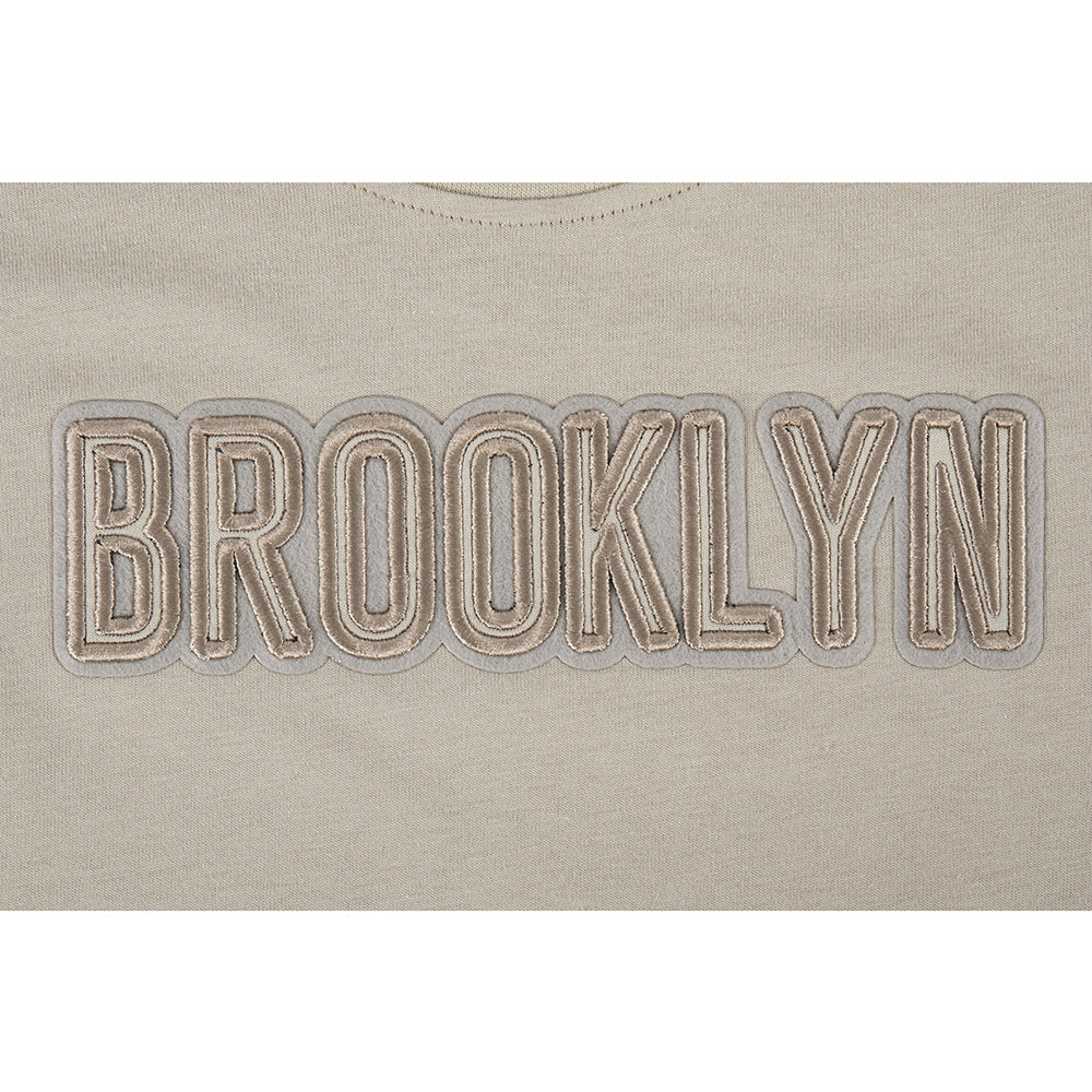 NBA BROOKLYN NETS NEUTRAL LITTLE GIRLS SS BOXY TEE (TAUPE) - Image 6