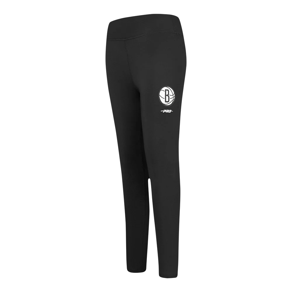 NBA BROOKLYN NETS RETRO CLASSIC LITTLE GIRLS LEGGING (BLACK)