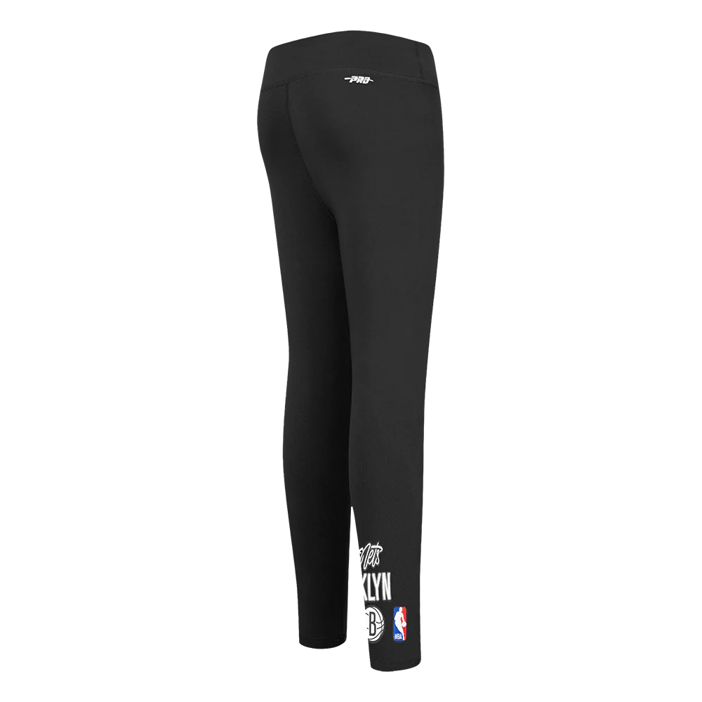 NBA BROOKLYN NETS RETRO CLASSIC LITTLE GIRLS LEGGING (BLACK) - Image 3