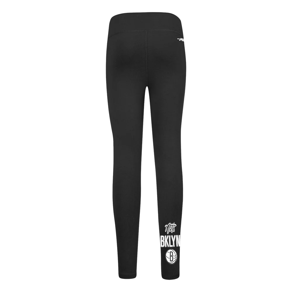NBA BROOKLYN NETS RETRO CLASSIC LITTLE GIRLS LEGGING (BLACK) - Image 4