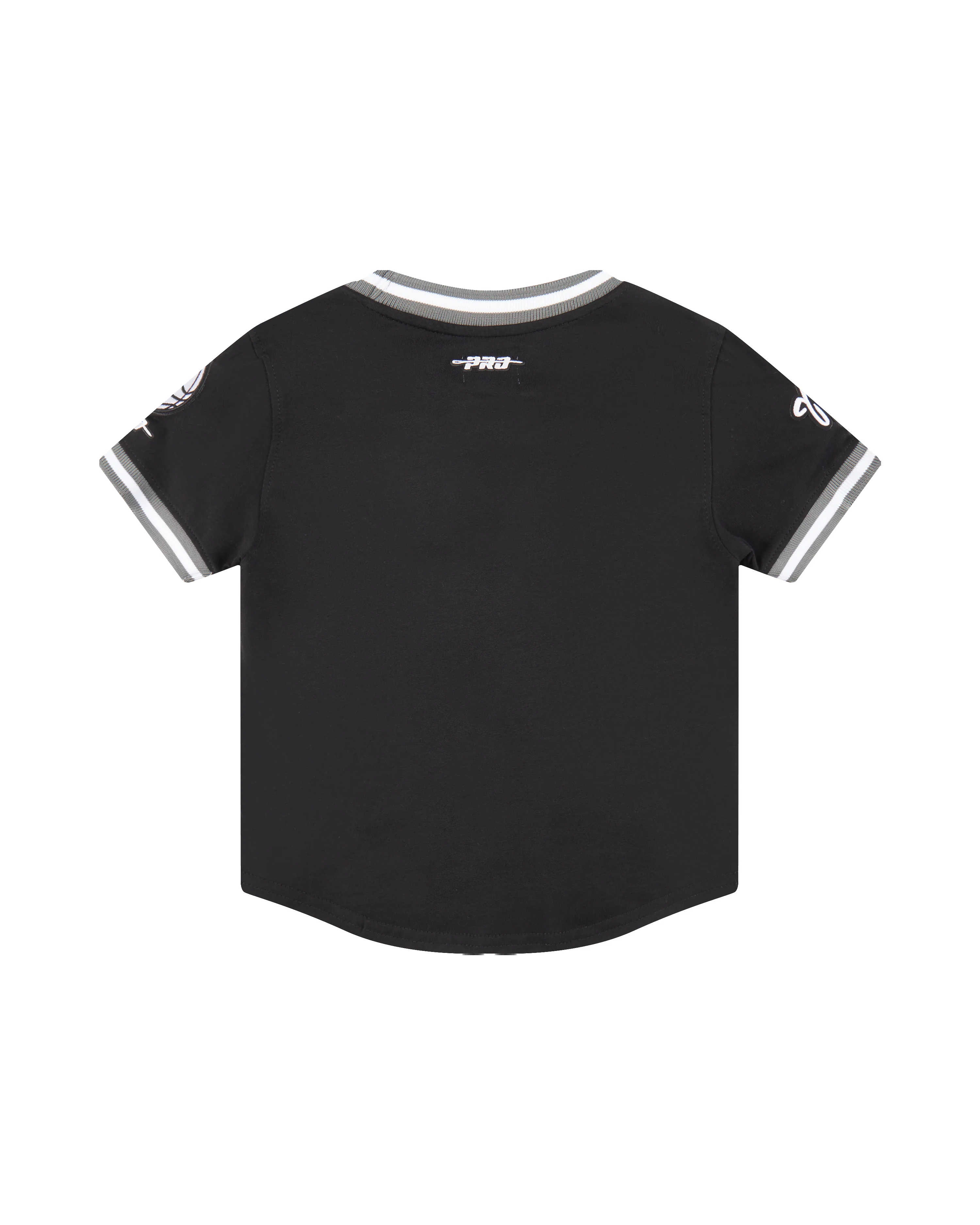NBA BROOKLYN NETS CLASSIC TODDLER BOYS SHORT SLEEVE STRIPED RIB TEE (BLACK/GRAY) - Image 4