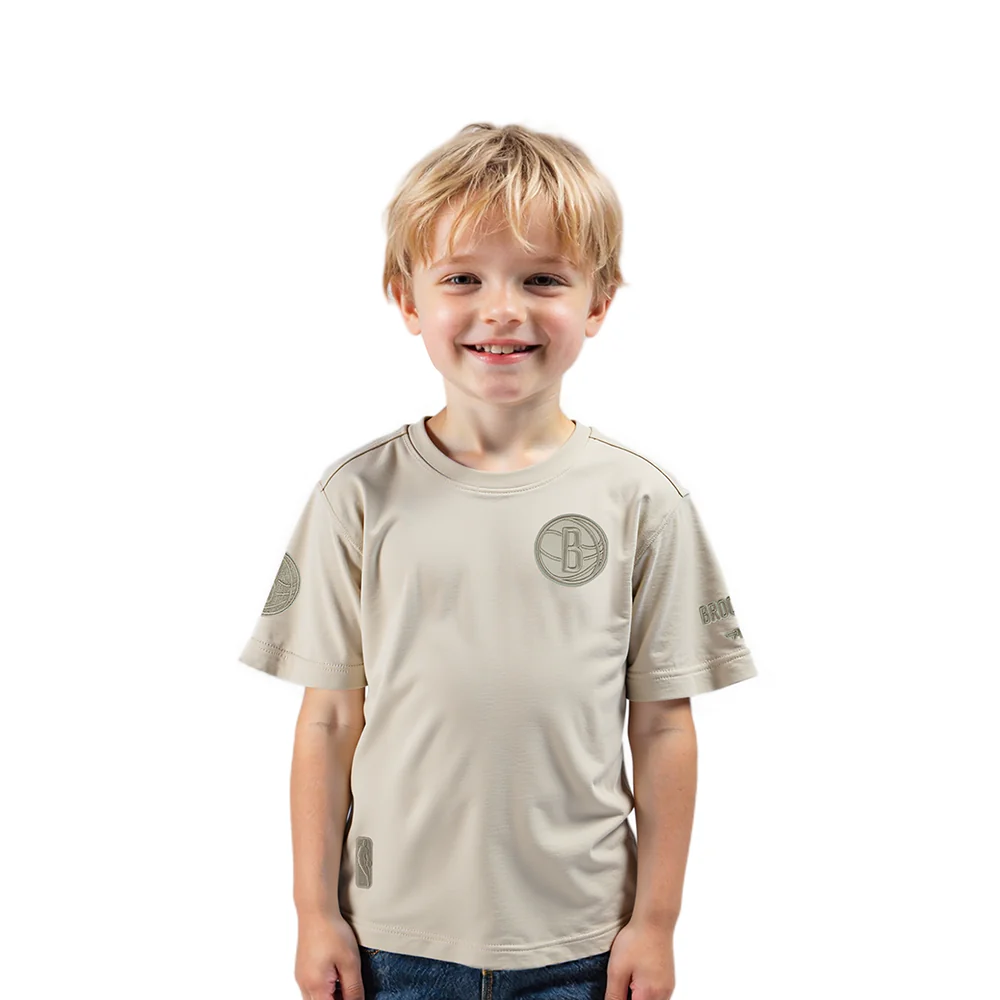 NBA BROOKLYN NETS NEUTRAL TODDLER BOYS SHORT SLEEVE TEE (TAUPE)