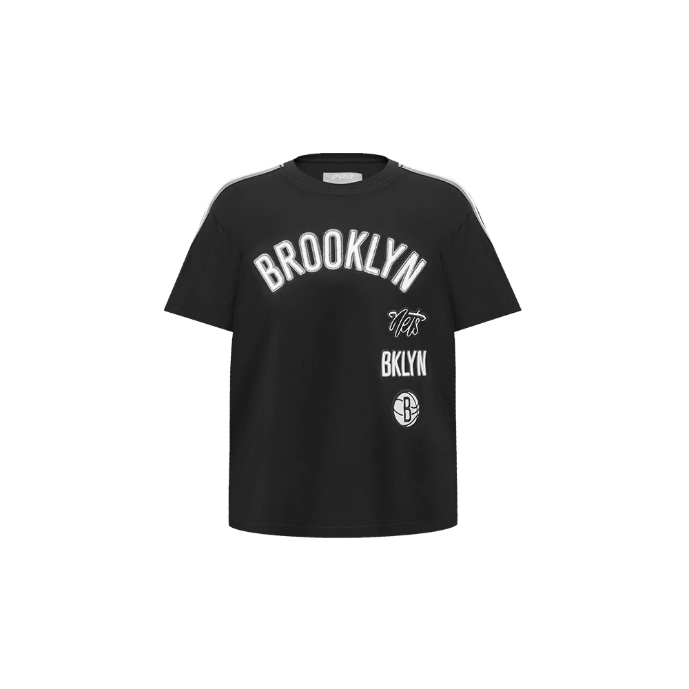 NBA BROOKLYN NETS RETRO CLASSIC TODDLER BOYS SHORT SLEEVE TAPING TEE(BLACK/GRAY)