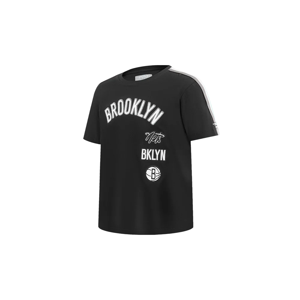 NBA BROOKLYN NETS RETRO CLASSIC TODDLER BOYS SHORT SLEEVE TAPING TEE(BLACK/GRAY) - Image 2
