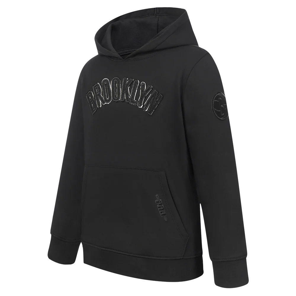 NBA BROOKLYN NETS TRIPLE BLACK TODDLER BOYS FLEECE PULLOVER HOODIE (BLACK) - Image 2