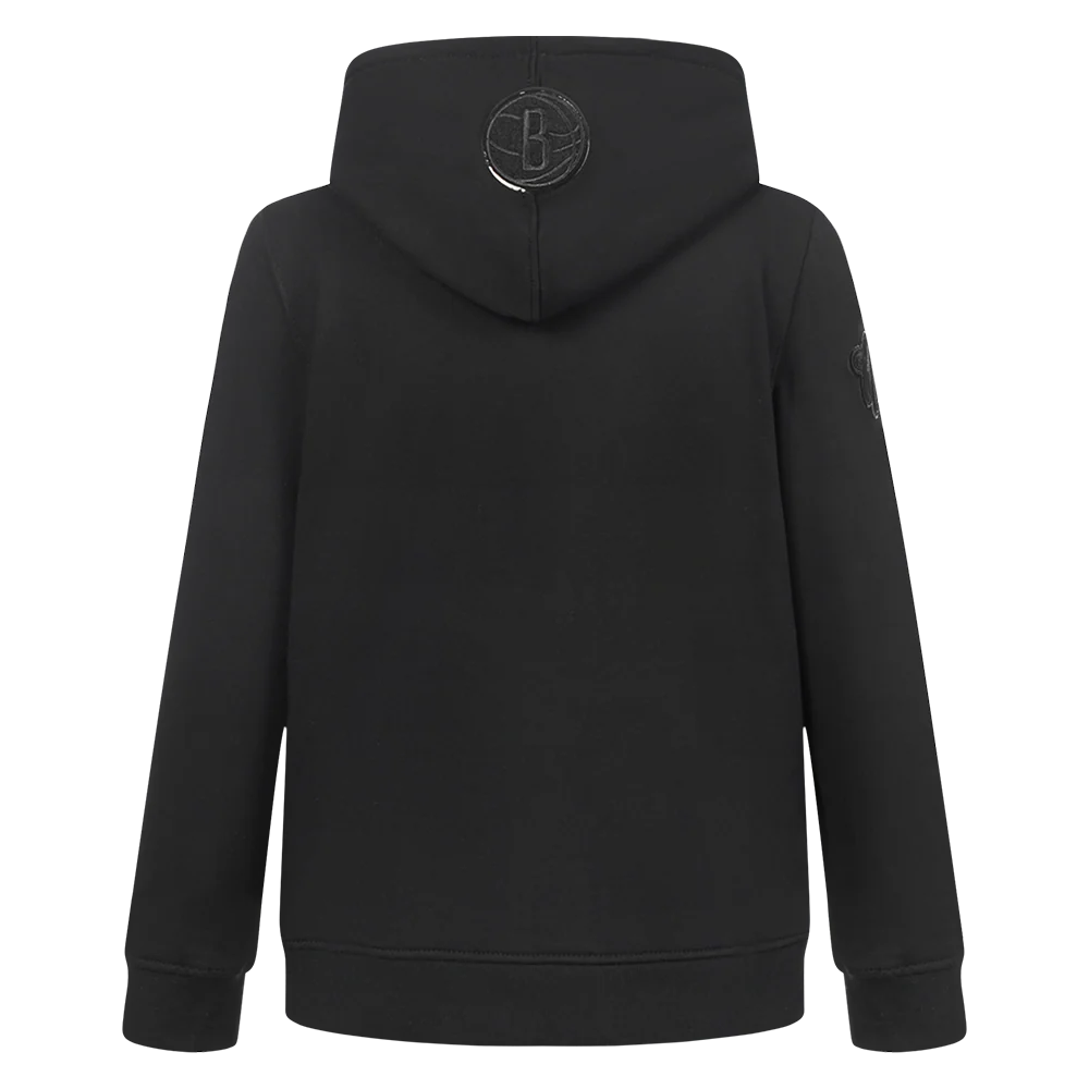 NBA BROOKLYN NETS TRIPLE BLACK TODDLER BOYS FLEECE PULLOVER HOODIE (BLACK) - Image 3