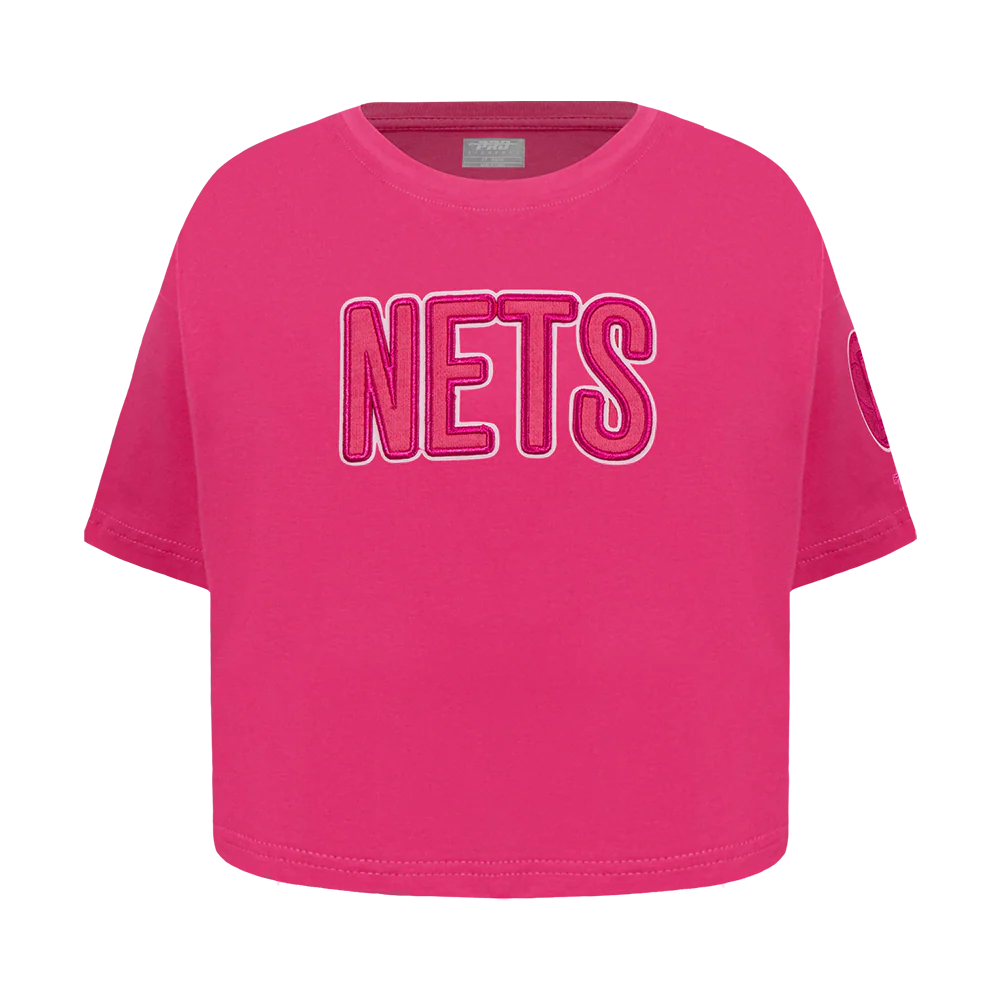 NBA BROOKLYN NETS TRIPLE PINK TODDLER GIRLS SHORT SLEEVE BOXY TEE (BEETROOT PURPLE)
