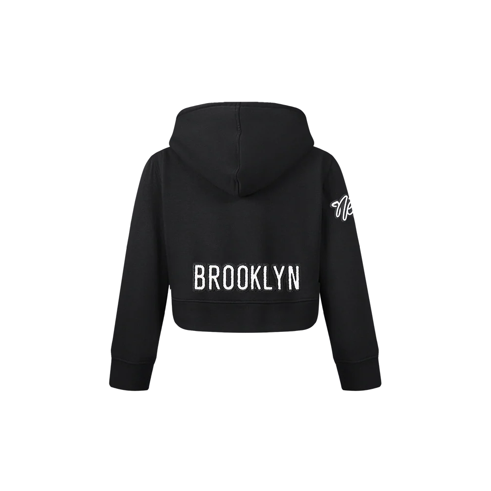 NBA BROOKLYN NETS CLASSIC TODDLER GIRLS FLEECE FULL ZIP HOODIE (BLACK) - Image 3