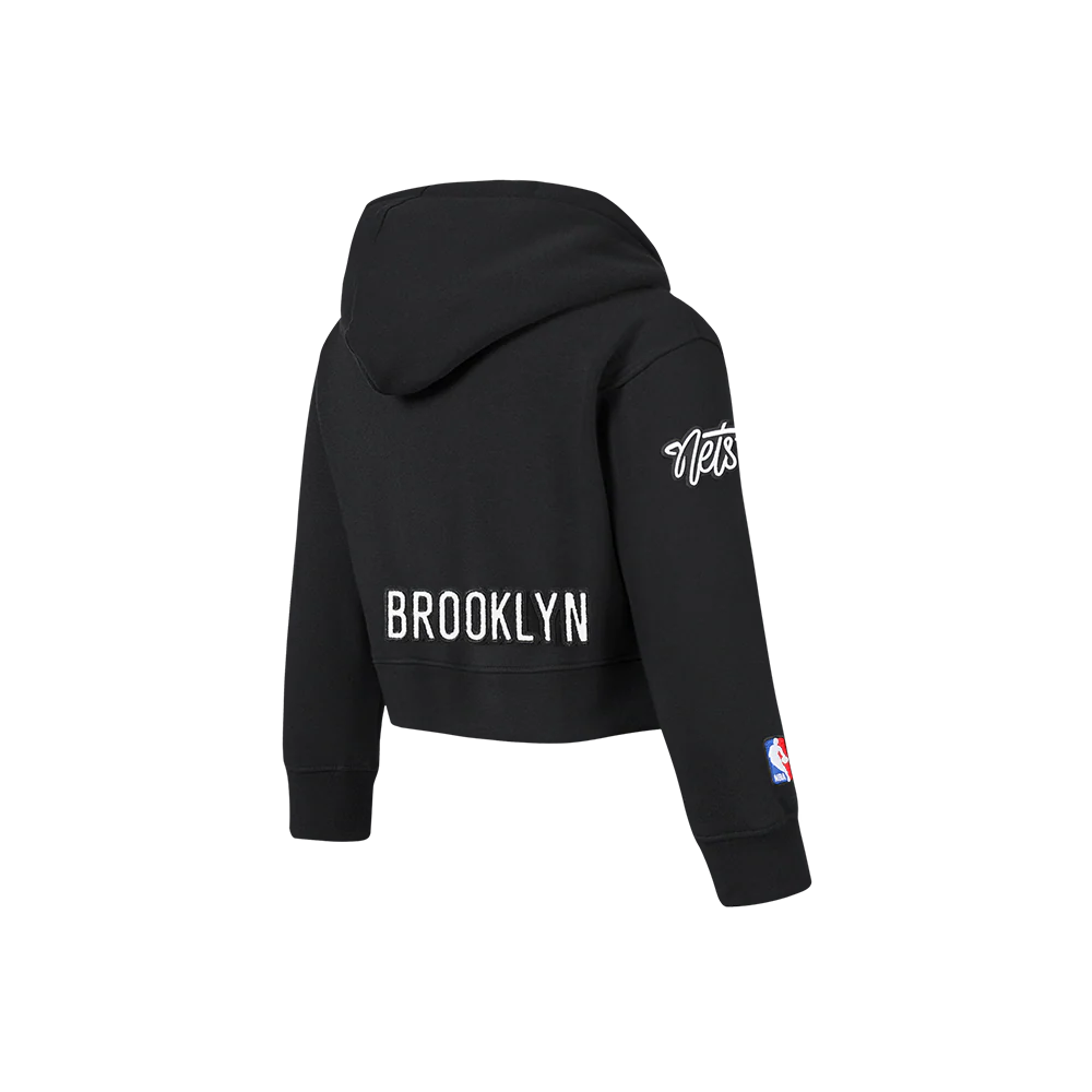 NBA BROOKLYN NETS CLASSIC TODDLER GIRLS FLEECE FULL ZIP HOODIE (BLACK) - Image 4
