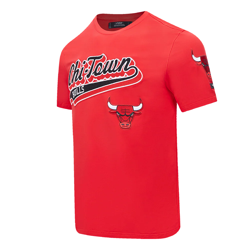 NBA CHICAGO BULLS SCRIPT TAIL MEN'S   TEE (RED) - Image 2