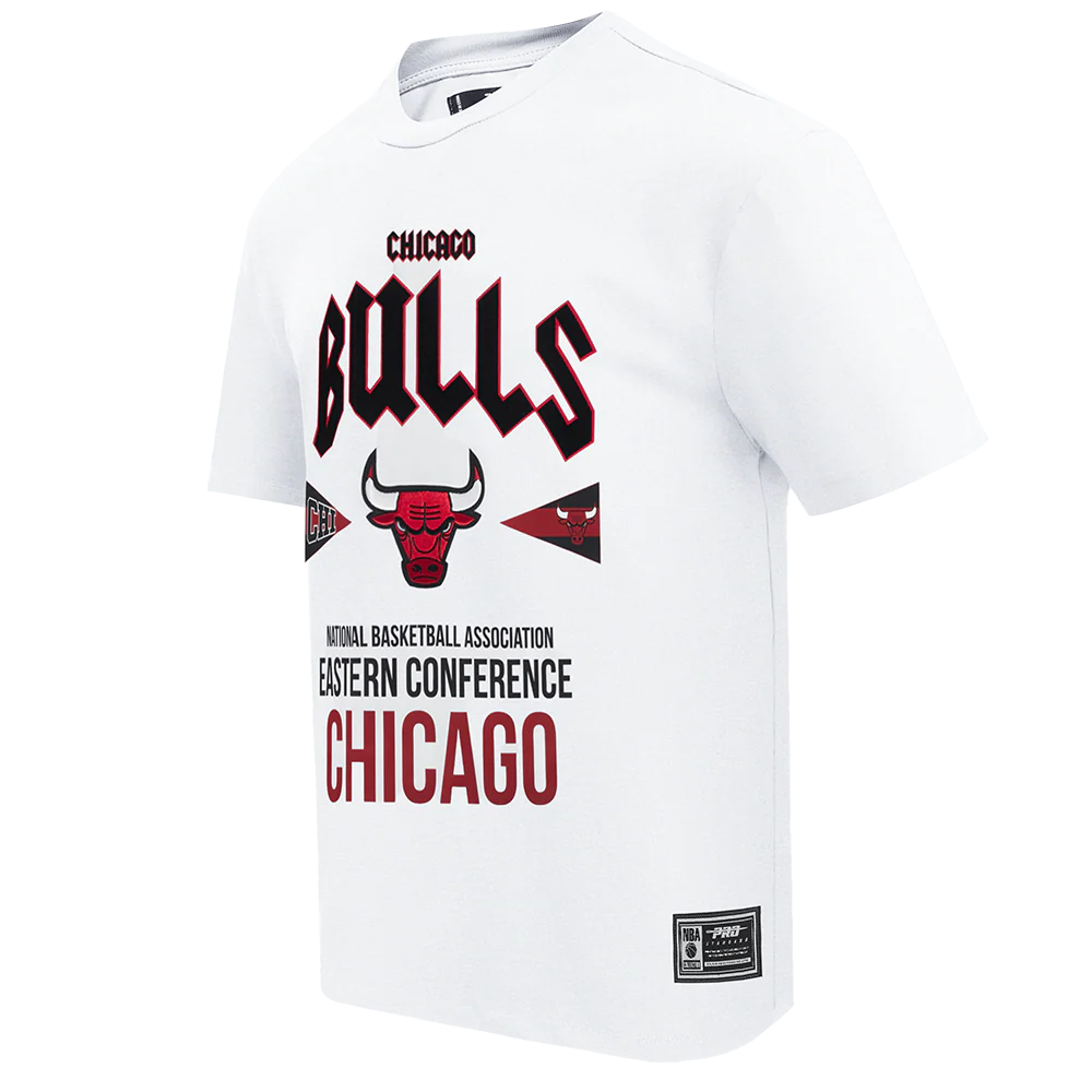 NBA CHICAGO BULLS CITY TOUR COTTON JERSEY MEN'S DROP SHOULDER TEE (WHITE) - Image 2