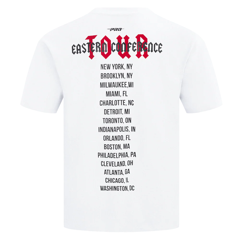 NBA CHICAGO BULLS CITY TOUR COTTON JERSEY MEN'S DROP SHOULDER TEE (WHITE) - Image 3