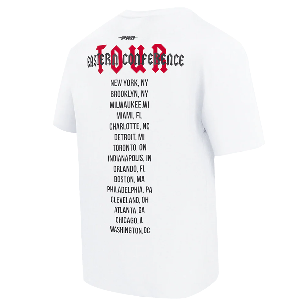 NBA CHICAGO BULLS CITY TOUR COTTON JERSEY MEN'S DROP SHOULDER TEE (WHITE) - Image 4