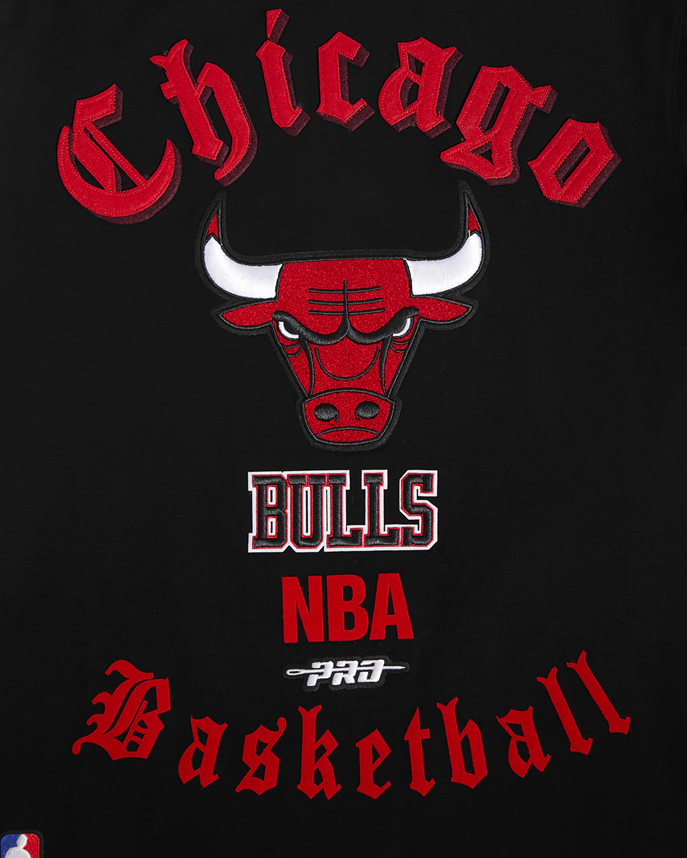 NBA CHICAGO BULLS OLD ENGLISH MEN'S TEE (BLACK) - Image 5