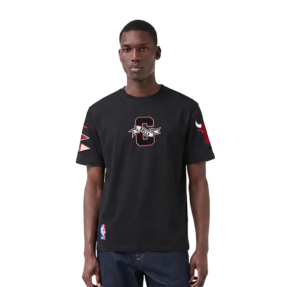 NBA CHICAGO BULLS TEAM PENNATS MEN'S SJ TEE (BLACK)