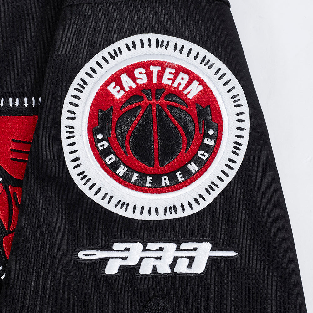 NBA CHICAGO BULLS DIY PICK STITCH MEN'S DOUBLE KNIT SHORT SLEEVE JACKET (BLACK) - Image 7