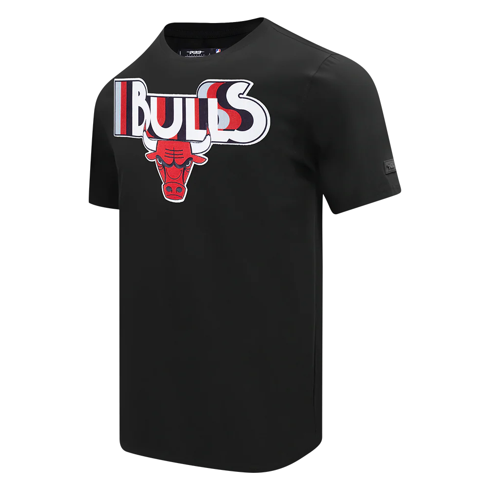 NBA CHICAGO BULLS RETRO ELEVATION MEN'S SINGLE JERSEY TEE (BLACK) - Image 2