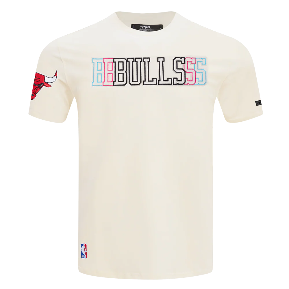 NBA CHICAGO BULLS ECHO LOGO MEN'S SINGLE JERSEY TEE (EGGSHELL)