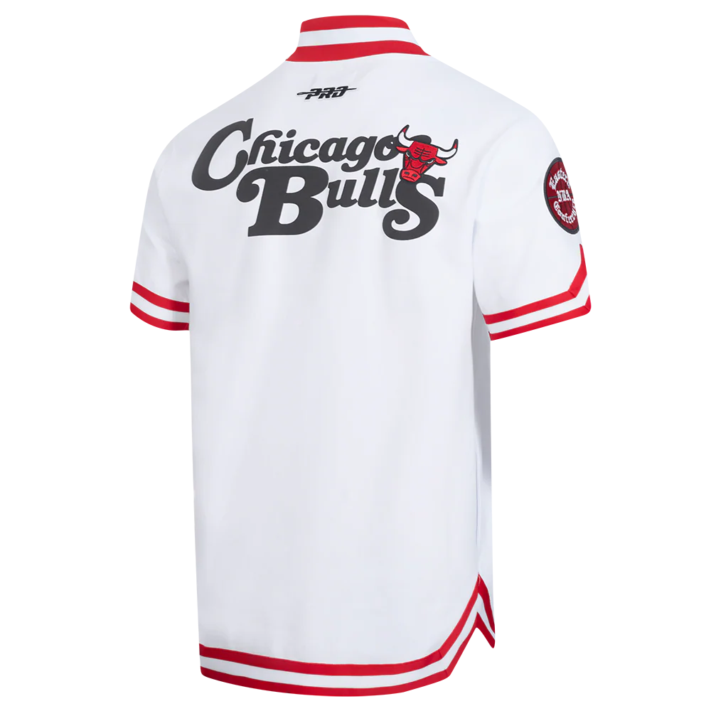 NBA CHICAGO BULLS SOUVENIR MEN'S PRO SS DOUBLE KNIT JACKET (WHITE/RED) - Image 8