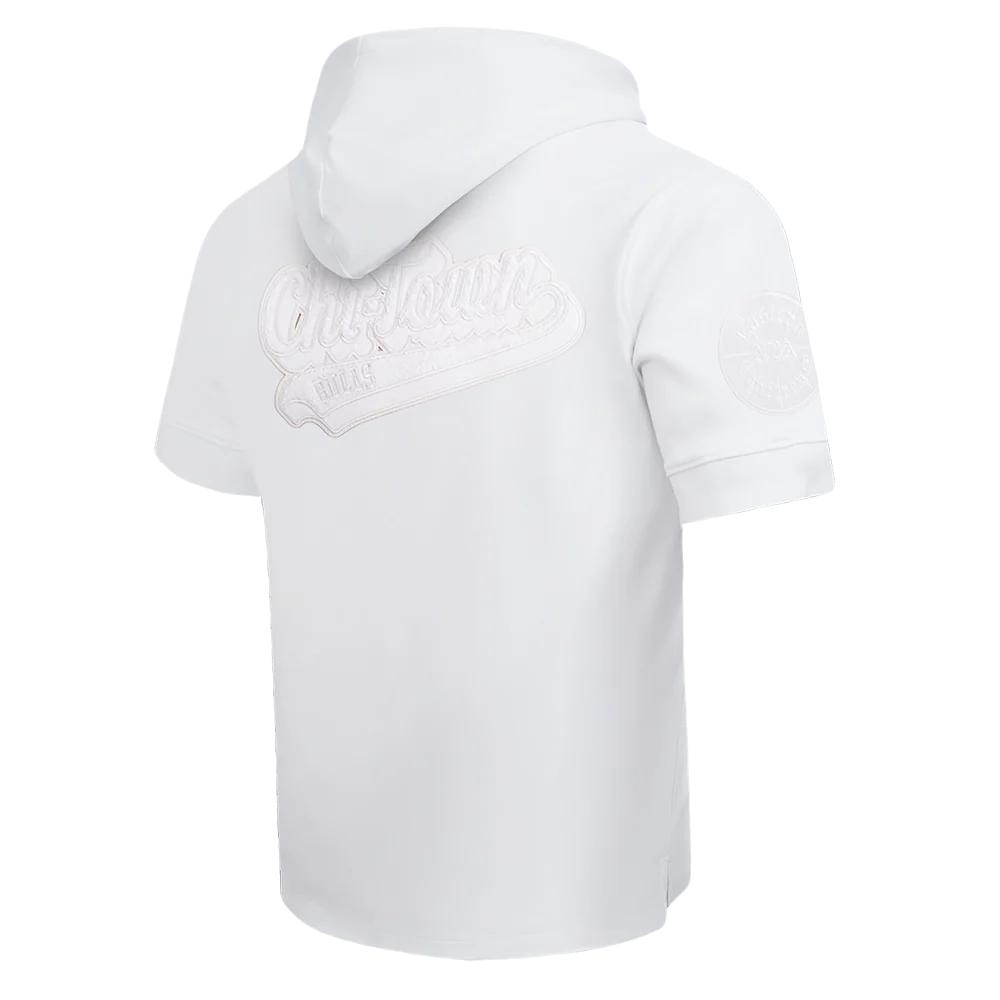 NBA CHICAGO BULLS WHITE OUT MEN'S SHORT SLEEVE PULLOVER HOODIE (WHITE) - Image 4