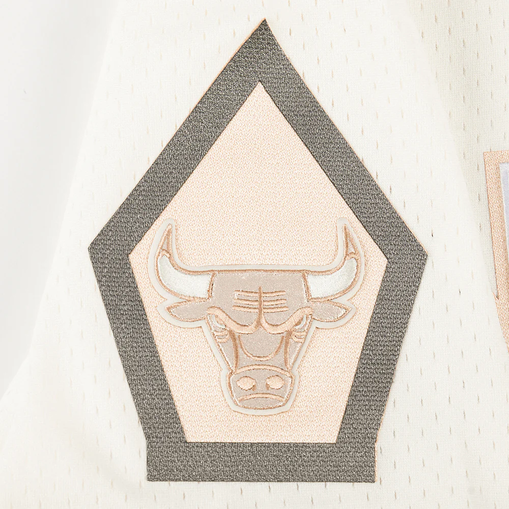 NBA CHICAGO BULLS CITY EDITION 24-25 MEN'S MESH BUTTON DOWN SHIRT (EGGSHELL) - Image 6